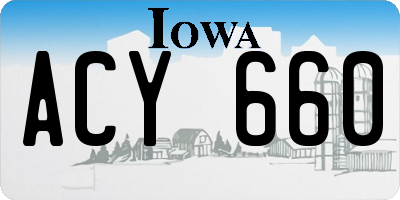 IA license plate ACY660