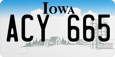 IA license plate ACY665