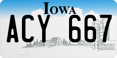 IA license plate ACY667