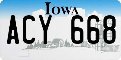 IA license plate ACY668