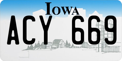 IA license plate ACY669