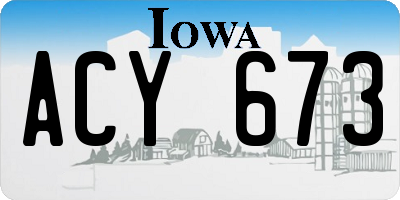 IA license plate ACY673
