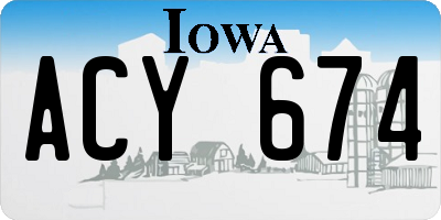 IA license plate ACY674