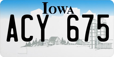 IA license plate ACY675