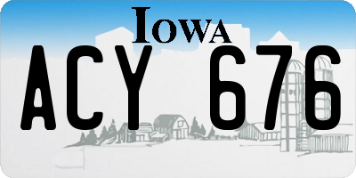 IA license plate ACY676