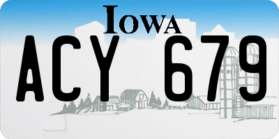 IA license plate ACY679