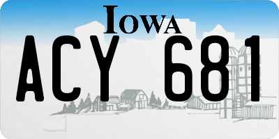 IA license plate ACY681