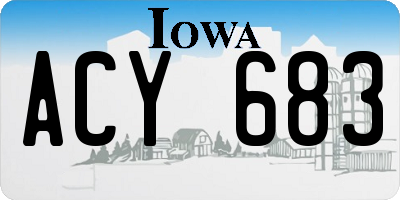 IA license plate ACY683