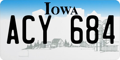 IA license plate ACY684