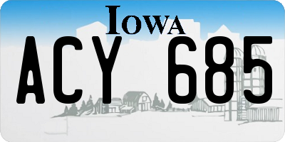 IA license plate ACY685