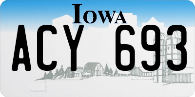 IA license plate ACY693