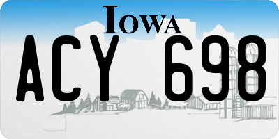 IA license plate ACY698
