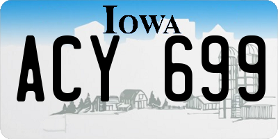 IA license plate ACY699