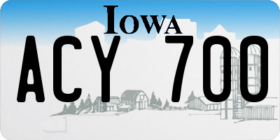IA license plate ACY700