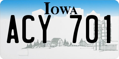 IA license plate ACY701