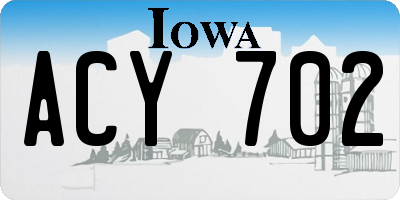 IA license plate ACY702