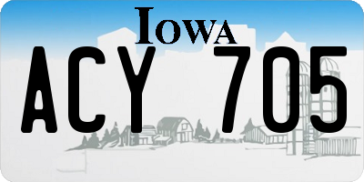 IA license plate ACY705