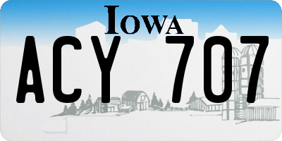 IA license plate ACY707
