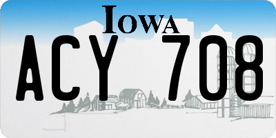 IA license plate ACY708