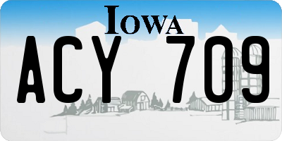 IA license plate ACY709