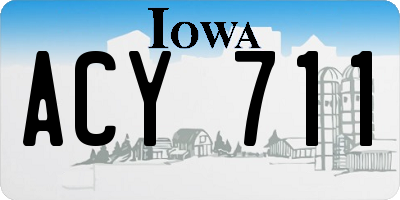 IA license plate ACY711