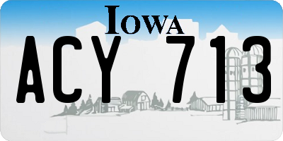 IA license plate ACY713