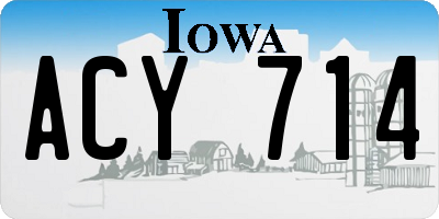 IA license plate ACY714