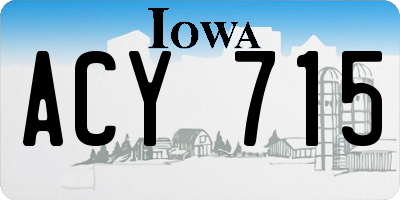 IA license plate ACY715