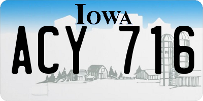 IA license plate ACY716
