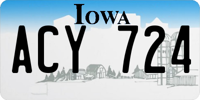 IA license plate ACY724