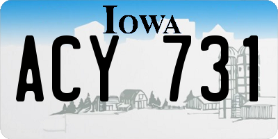 IA license plate ACY731