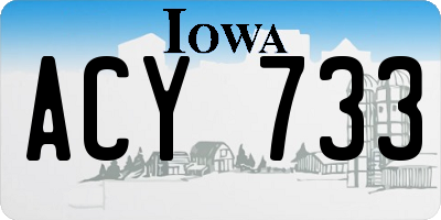 IA license plate ACY733