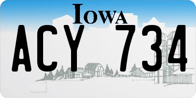 IA license plate ACY734