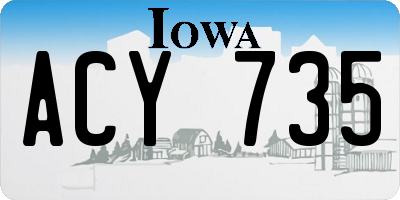 IA license plate ACY735