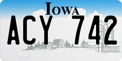 IA license plate ACY742
