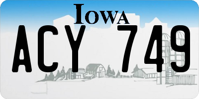 IA license plate ACY749