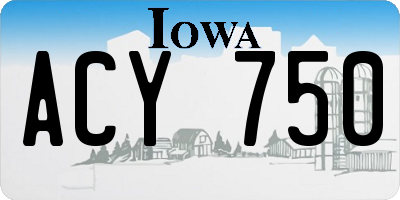 IA license plate ACY750