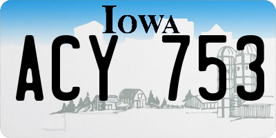 IA license plate ACY753