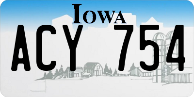 IA license plate ACY754