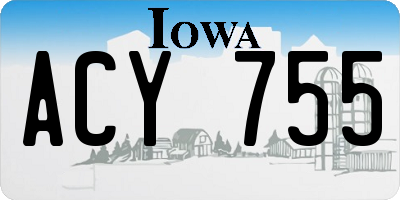 IA license plate ACY755