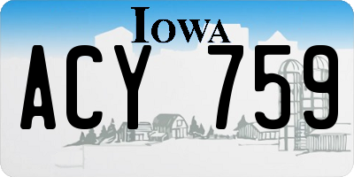 IA license plate ACY759