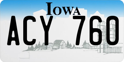 IA license plate ACY760