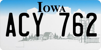 IA license plate ACY762