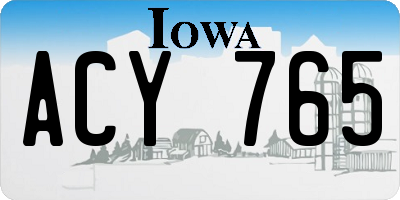 IA license plate ACY765