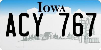IA license plate ACY767