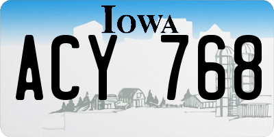 IA license plate ACY768