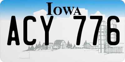 IA license plate ACY776