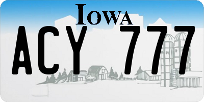 IA license plate ACY777