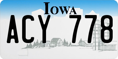 IA license plate ACY778