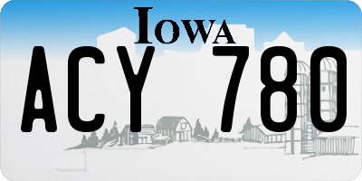 IA license plate ACY780